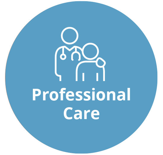 Professional Care - doctor with patient icon